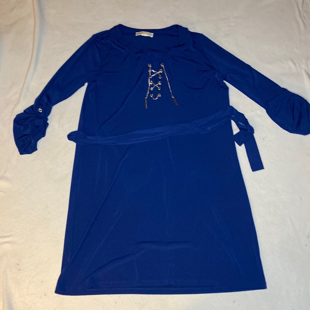 Michael Kors blue shirt dress size L